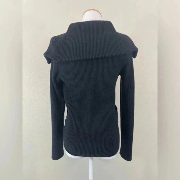 Calvin Klein Black duck down feather puffer sweater jacket size medium - Picture 4 of 8